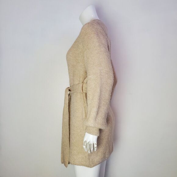 Topshop Tan Knit Balloon Sleeve Cardigan - Picture 3 of 9